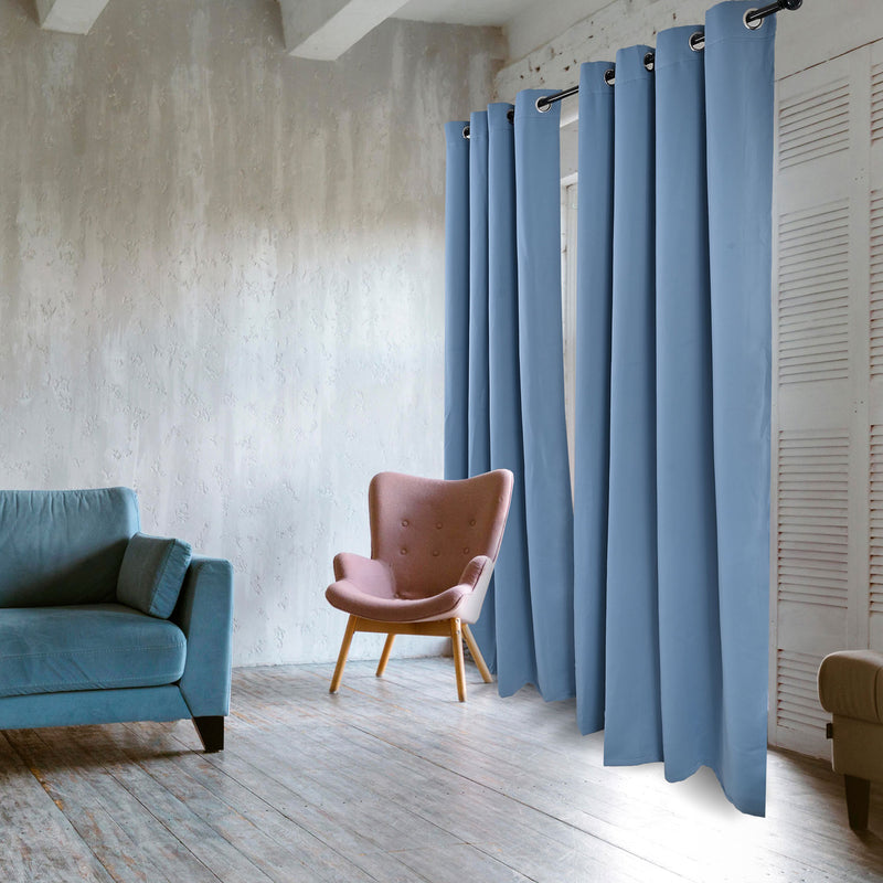 Cortinas Blackout Premium Labba, Azul Acero, 3x2.3 metros, 2 paneles