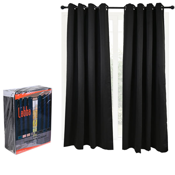 Cortinas Blackout Premium Labba, Negro, 3x2.3 metros, 2 paneles