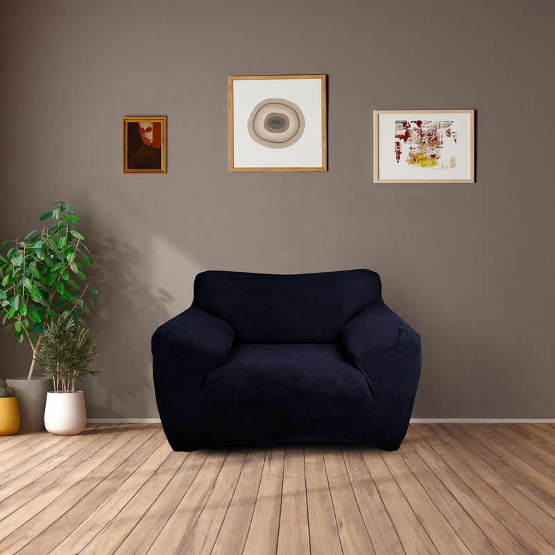 Protectores ajustables de sillón LABBA | Set de 3 piezas elásticas color Azul Marino
