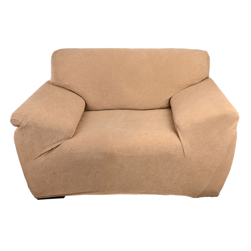 Protectores ajustables de sillón LABBA | Set de 3 piezas elásticas color Camel