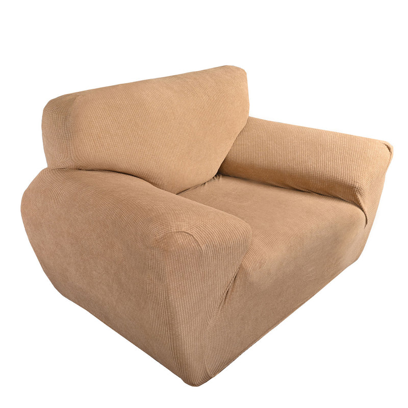 Protectores ajustables de sillón LABBA | Set de 3 piezas elásticas color Camel