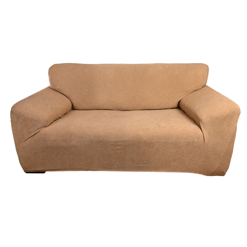 Protectores ajustables de sillón LABBA | Set de 3 piezas elásticas color Camel