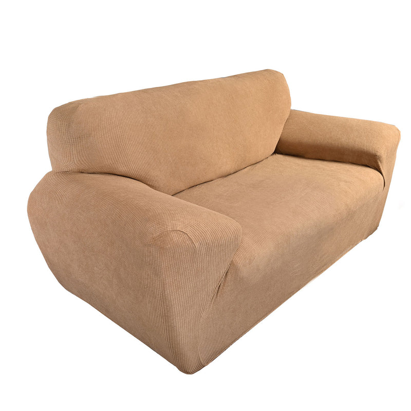 Protectores ajustables de sillón LABBA | Set de 3 piezas elásticas color Camel