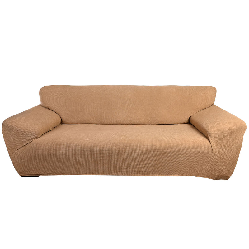 Protectores ajustables de sillón LABBA | Set de 3 piezas elásticas color Camel