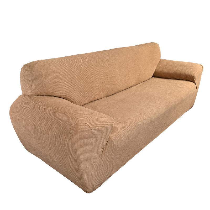 Protectores ajustables de sillón LABBA | Set de 3 piezas elásticas color Camel
