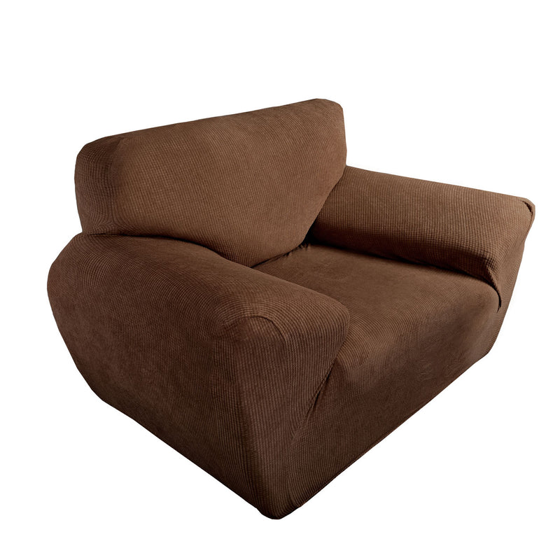 Protectores ajustables de sillón LABBA | Set de 3 piezas elásticas color Marrón Oscuro