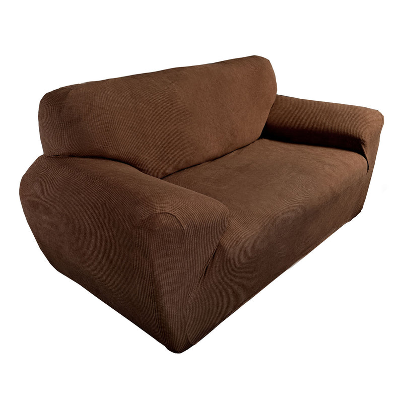 Protectores ajustables de sillón LABBA | Set de 3 piezas elásticas color Marrón Oscuro