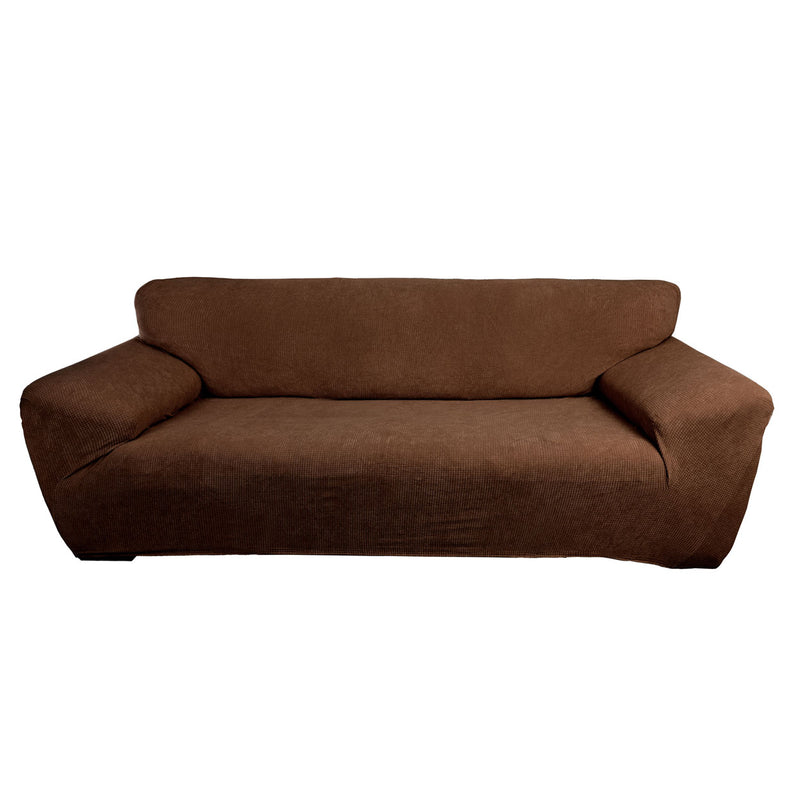 Protectores ajustables de sillón LABBA | Set de 3 piezas elásticas color Marrón Oscuro