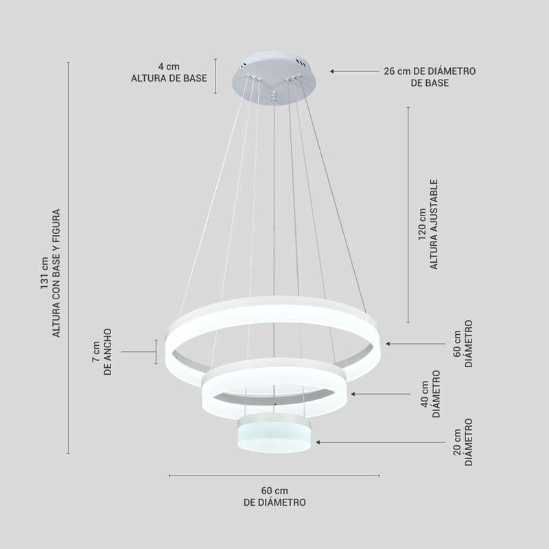 Lámpara Led de Techo Suspendible Colgante para Interiores | Labba 502