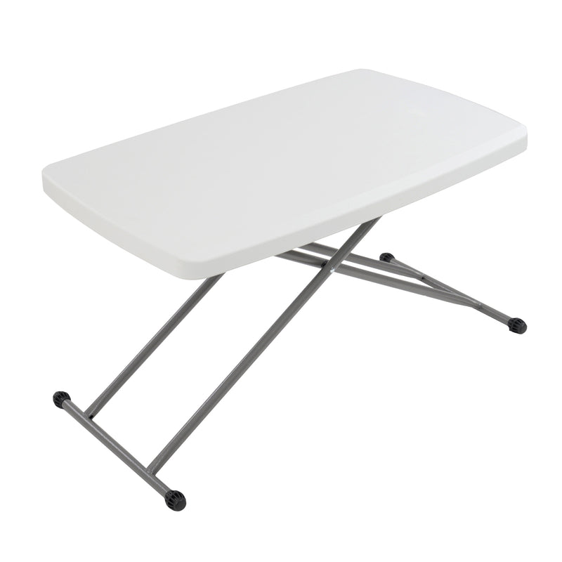 Mesa plegable personal con altura ajustable color blanco