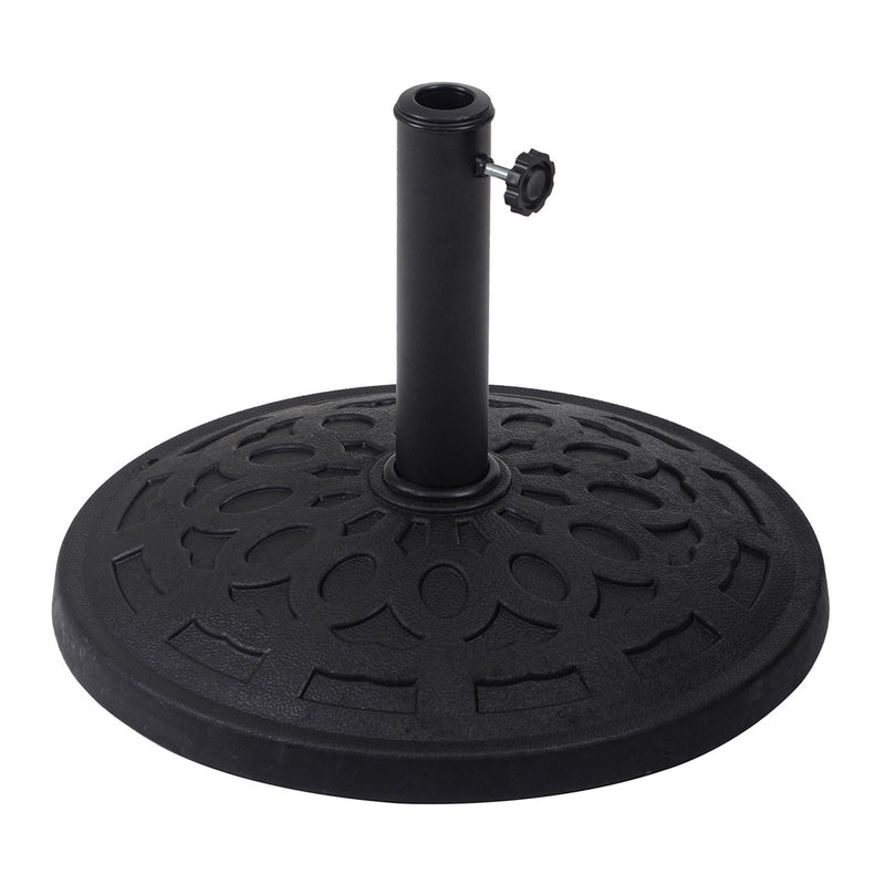 Soporte con base para sombrilla de jardin central