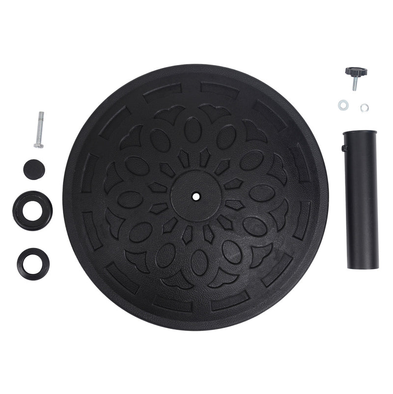 Soporte con base para sombrilla de jardin central