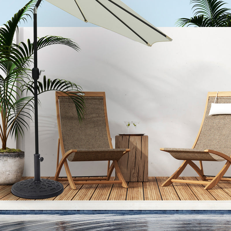 Soporte con base para sombrilla de jardin central