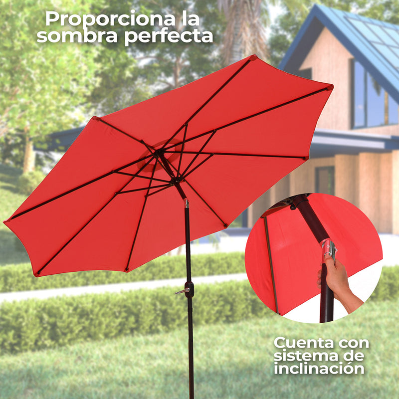 SOMBRILLA PARA JARDÍN Y EXTERIORES CON ÁNGULO DE INCLINACIÓN